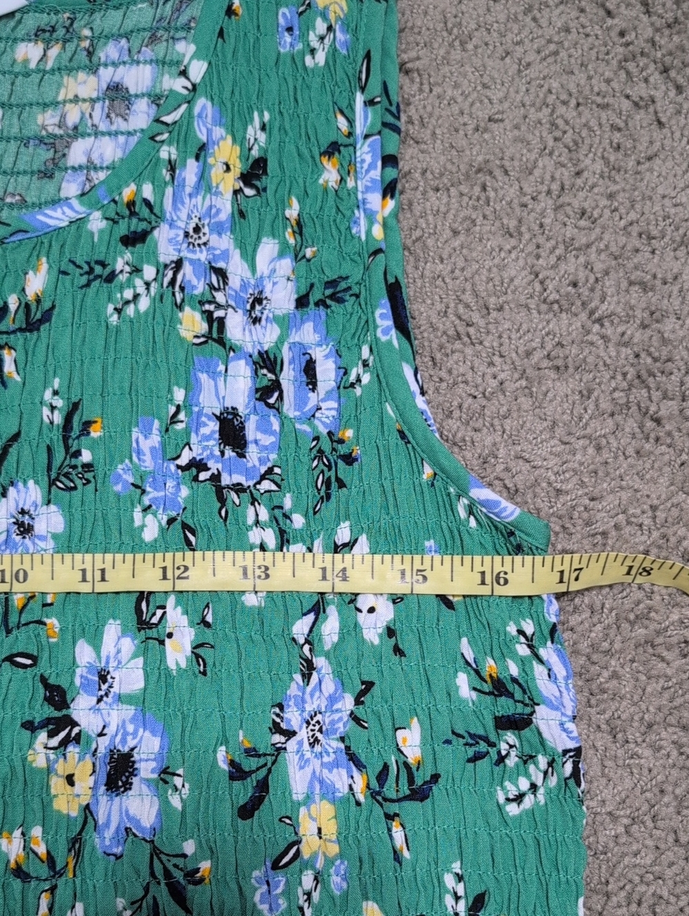 Croft & Barrow Floral Sleeveless Dress with Smocked Bodice Size Large - Picture 5 of 8